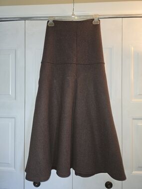 OGL Heathered Brown A-Line Midi Skirt